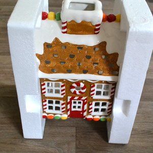 New Vintage Gingerbread House Light Up Santa Village Collection